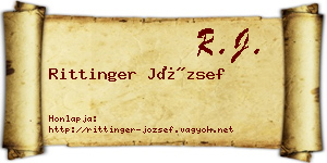 Rittinger József névjegykártya